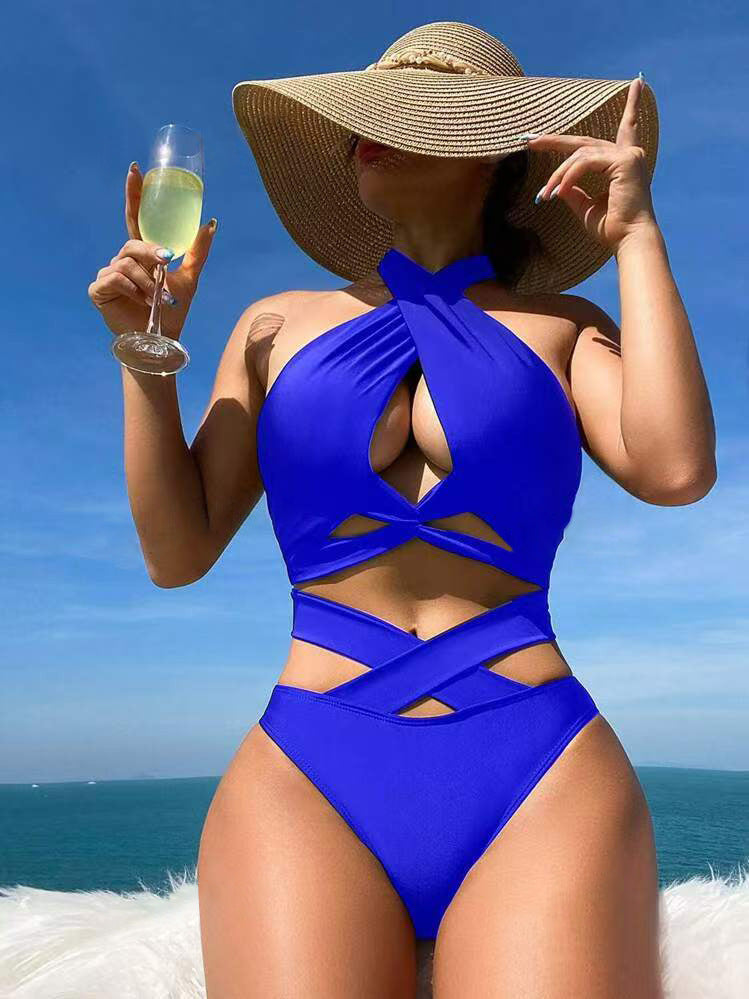 Dame Cut-Out Halter Neck Én-dels Badedragt Stilla