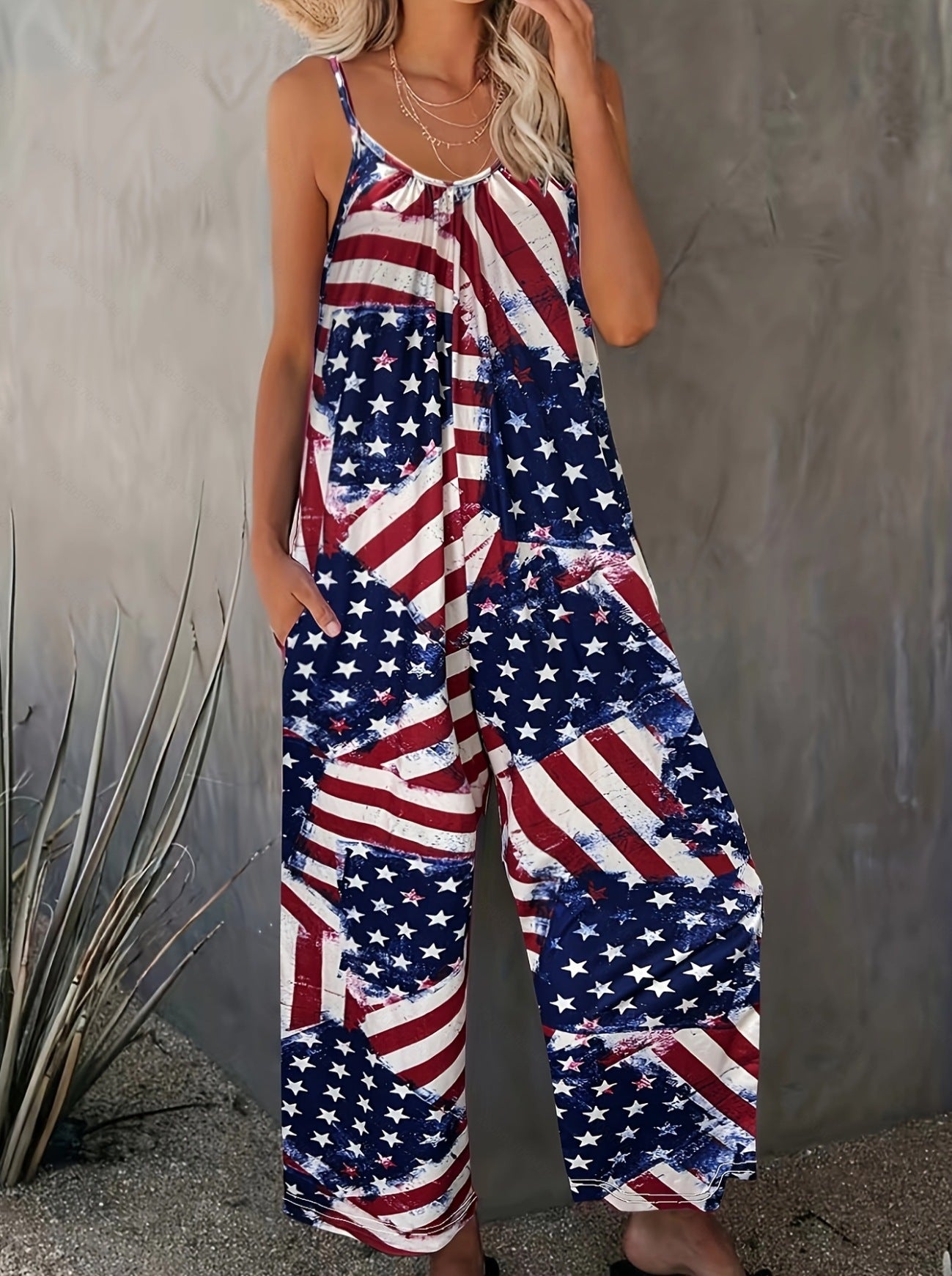 Dame Løs Jumpsuit med florale accenter og bredt ben Stilla