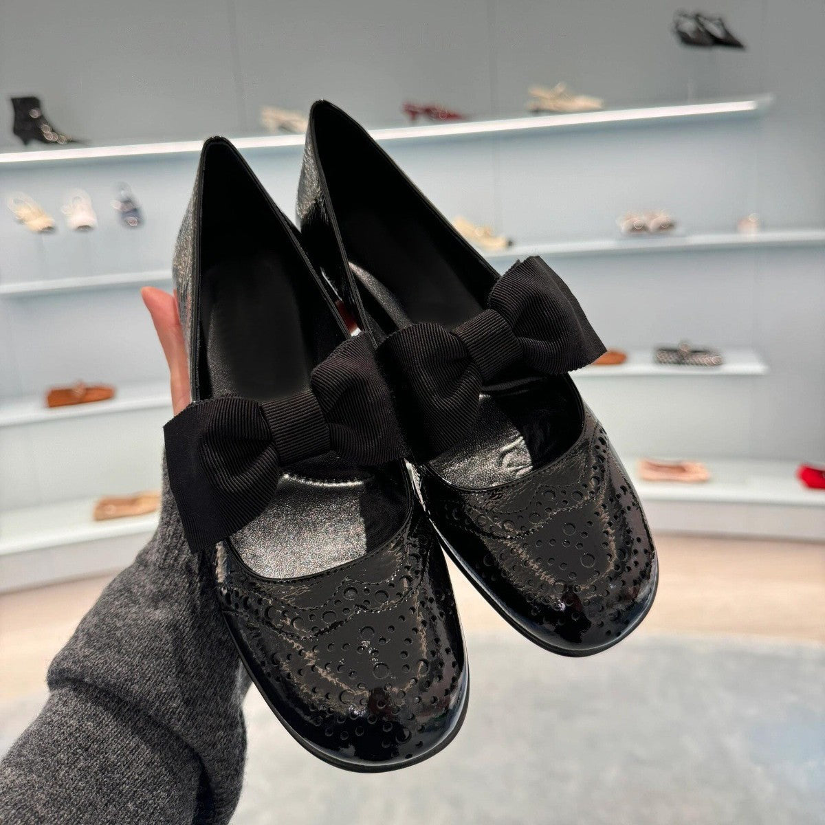 Dame Dekorativ Sløjfe-Detalje Ballerina Flade Stilla