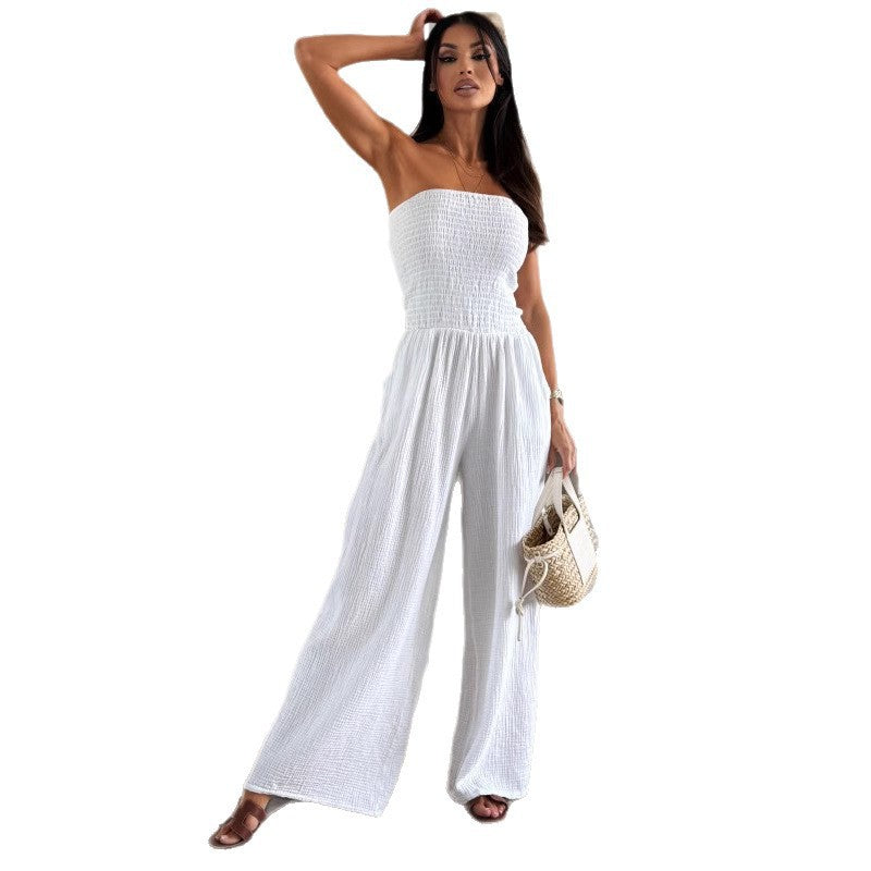 Dame jumpsuit med figursyet silhuet og elastisk overdel Stilla