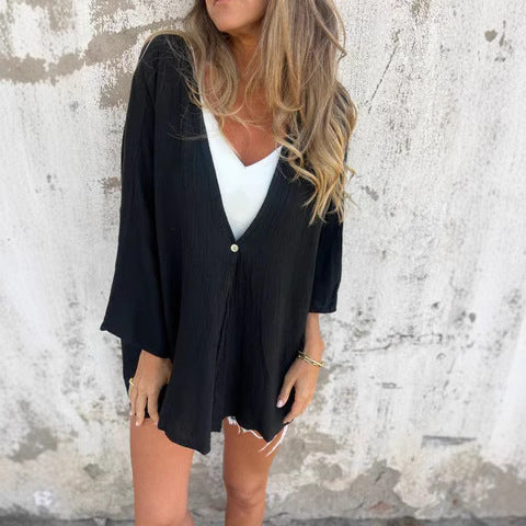 Dame afslappet og luftig oversized bluse Stilla