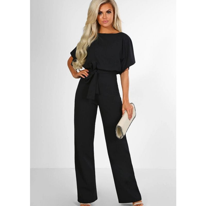 Dame jumpsuit med elegant snit og taljebælte Stilla