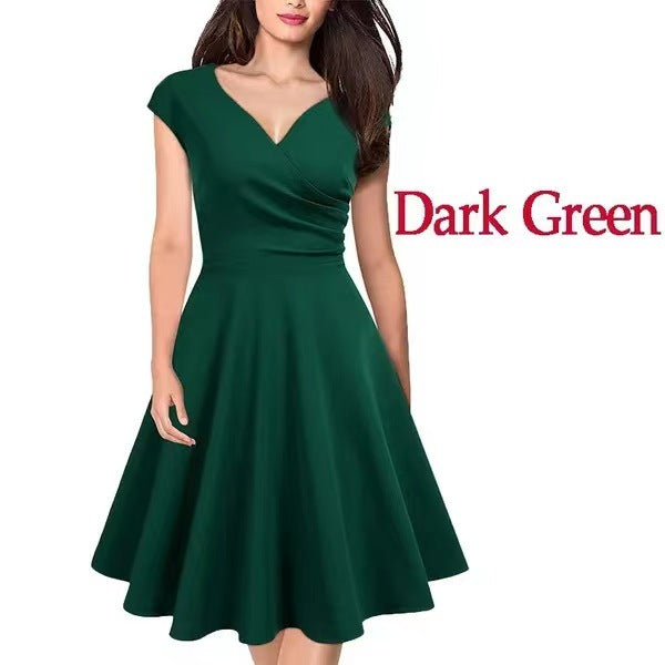 Dame A-formet kjole med flydende skørt og elegant drapering Stilla