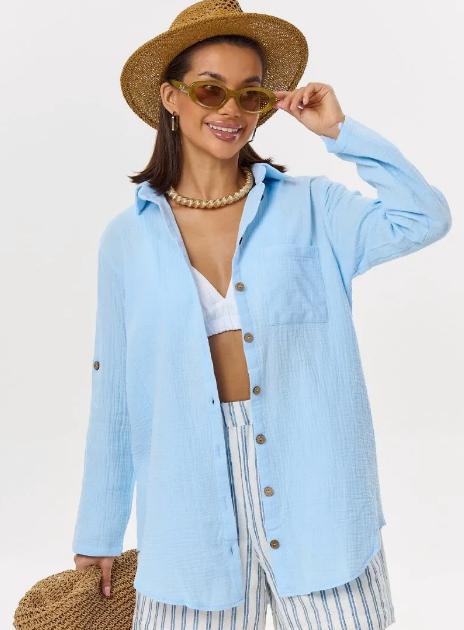 Dame afslappet sommerbluse med knapdetalje Stilla