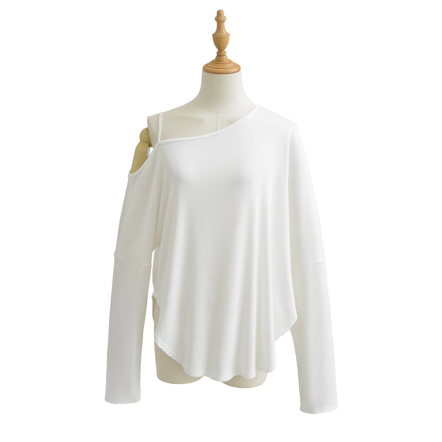 Dame afslappet Off-Shoulder langærmet skjorte med mode detaljer og raffineret snit Stilla