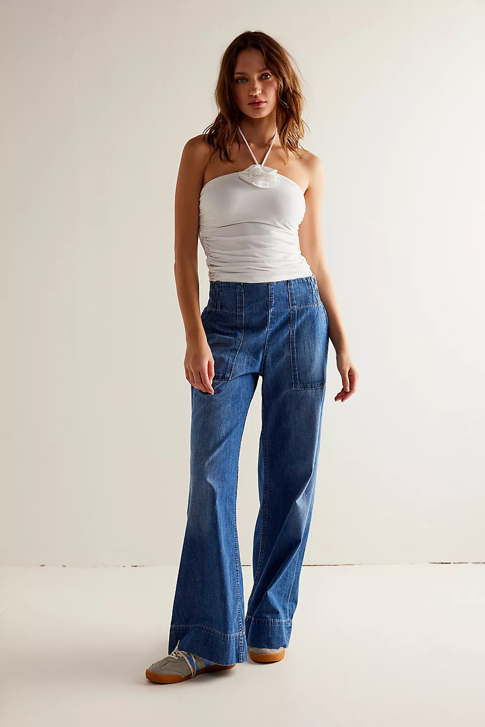 Dame afslappede brede jeans Stilla