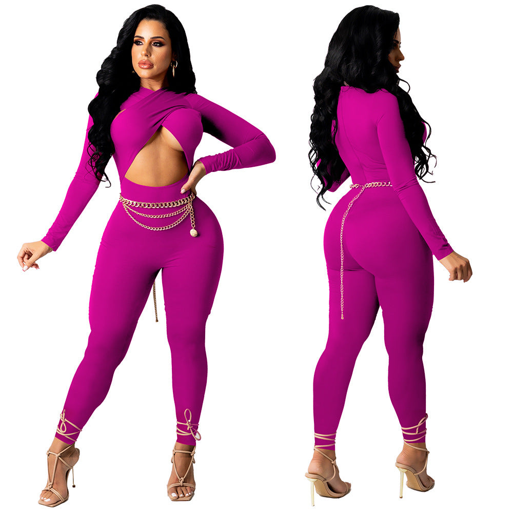 Dame Cut-Out Jumpsuit med høj talje og raffinerede detaljer Stilla