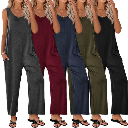 Kvinder Fritid Vidde Jumpsuit Stilla