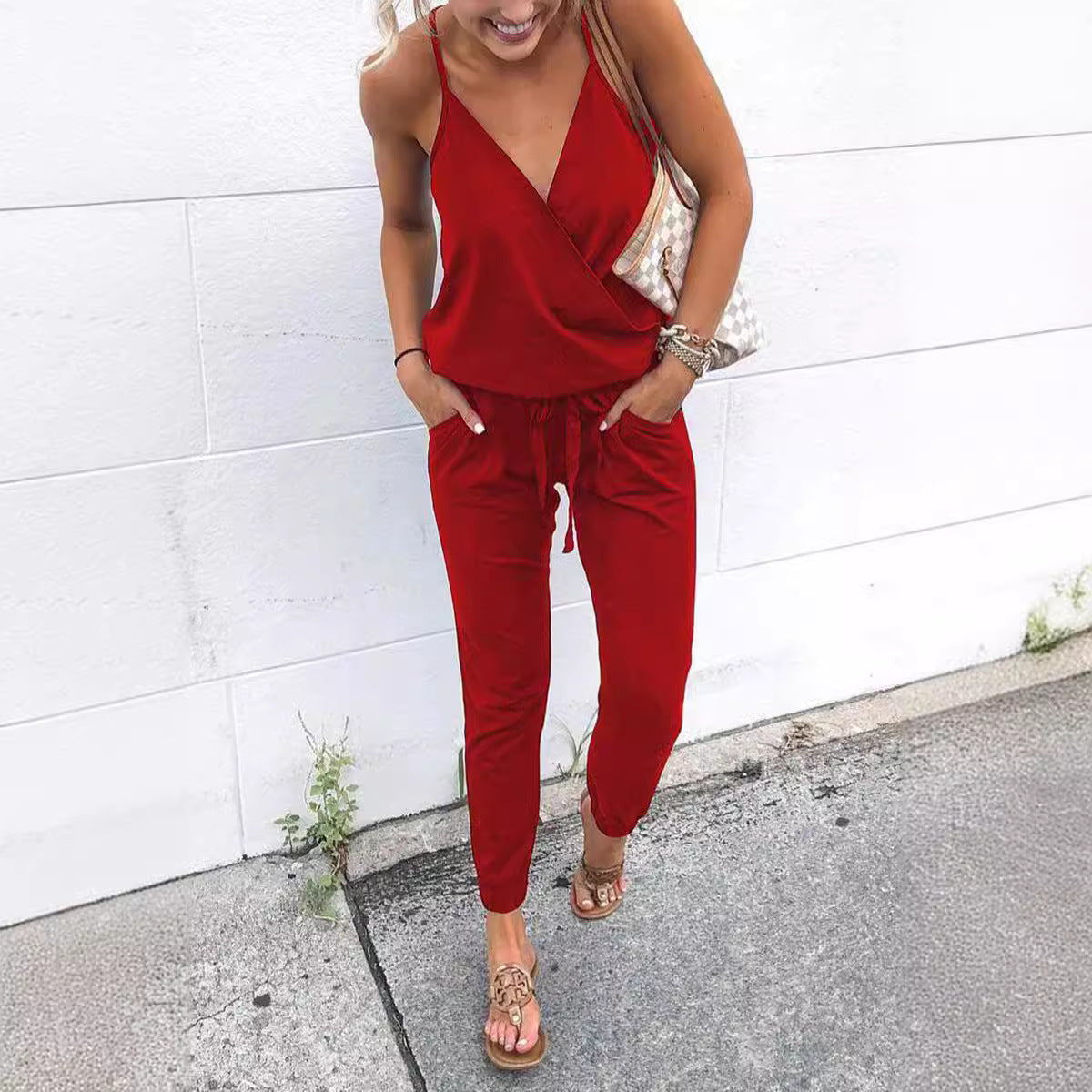 Dame afslappet jumpsuit med justerbare stropper Stilla