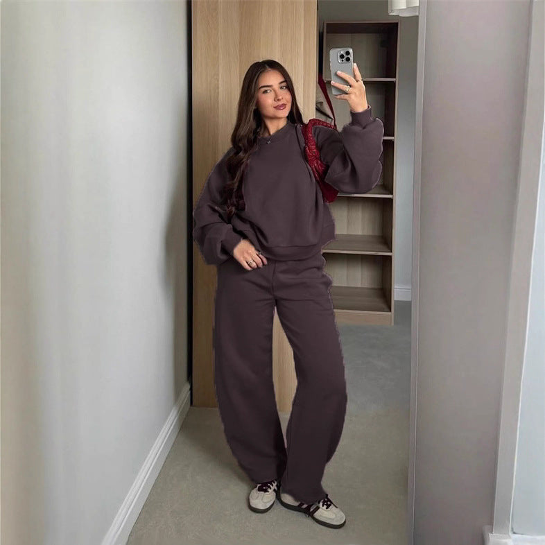 Dame afslappet oversized sweatshirt- og joggingbuksesæt Stilla