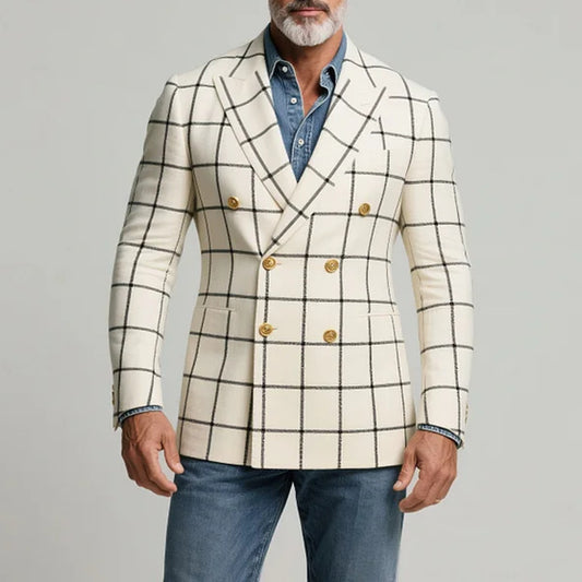 Herrer elegante ternede blazere med dobbelt knaplukning Stilla