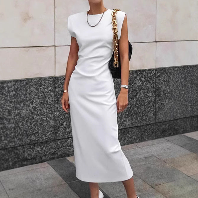 Dame Elegant aften kjole med strukturerede skuldre Stilla