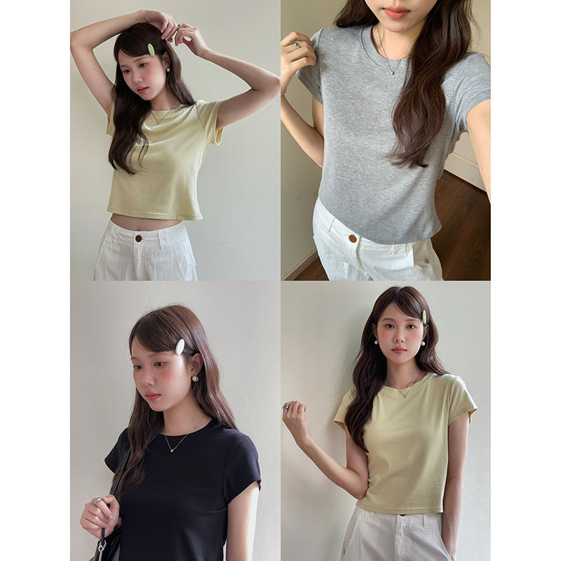 Dame afslappet kortærmet T-shirt med høj kvalitet, åndbar bomulds-kvalitet og komfortabel pasform Stilla