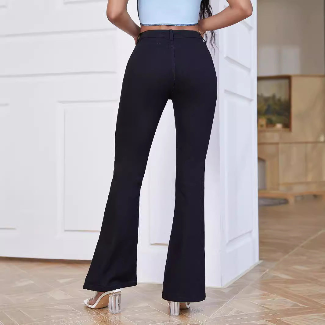 Dame afslappet Bootcut Jeans med sidelommer og praktiske lommer Stilla