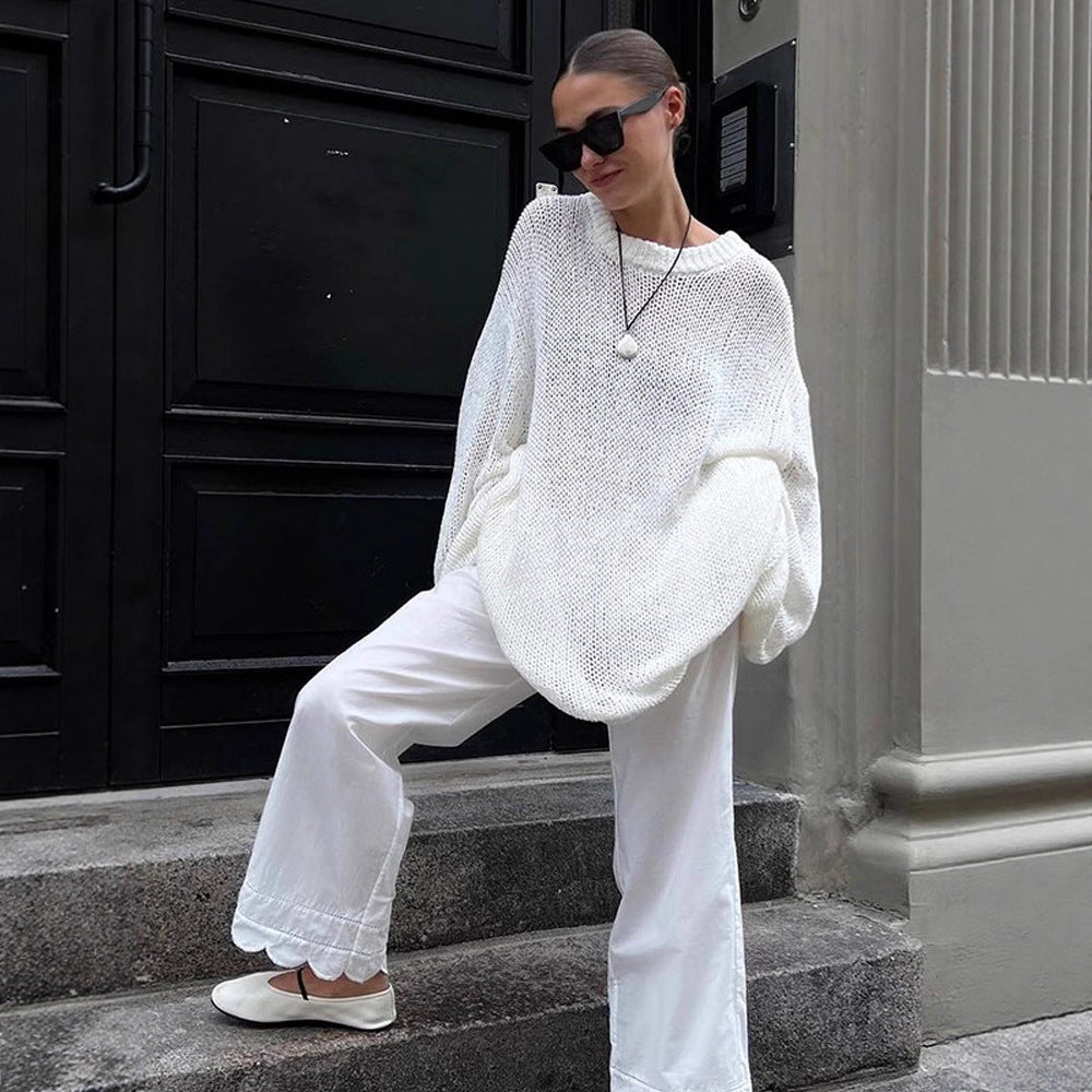 Dame afslappet hæklede pullover med oversized snit Stilla