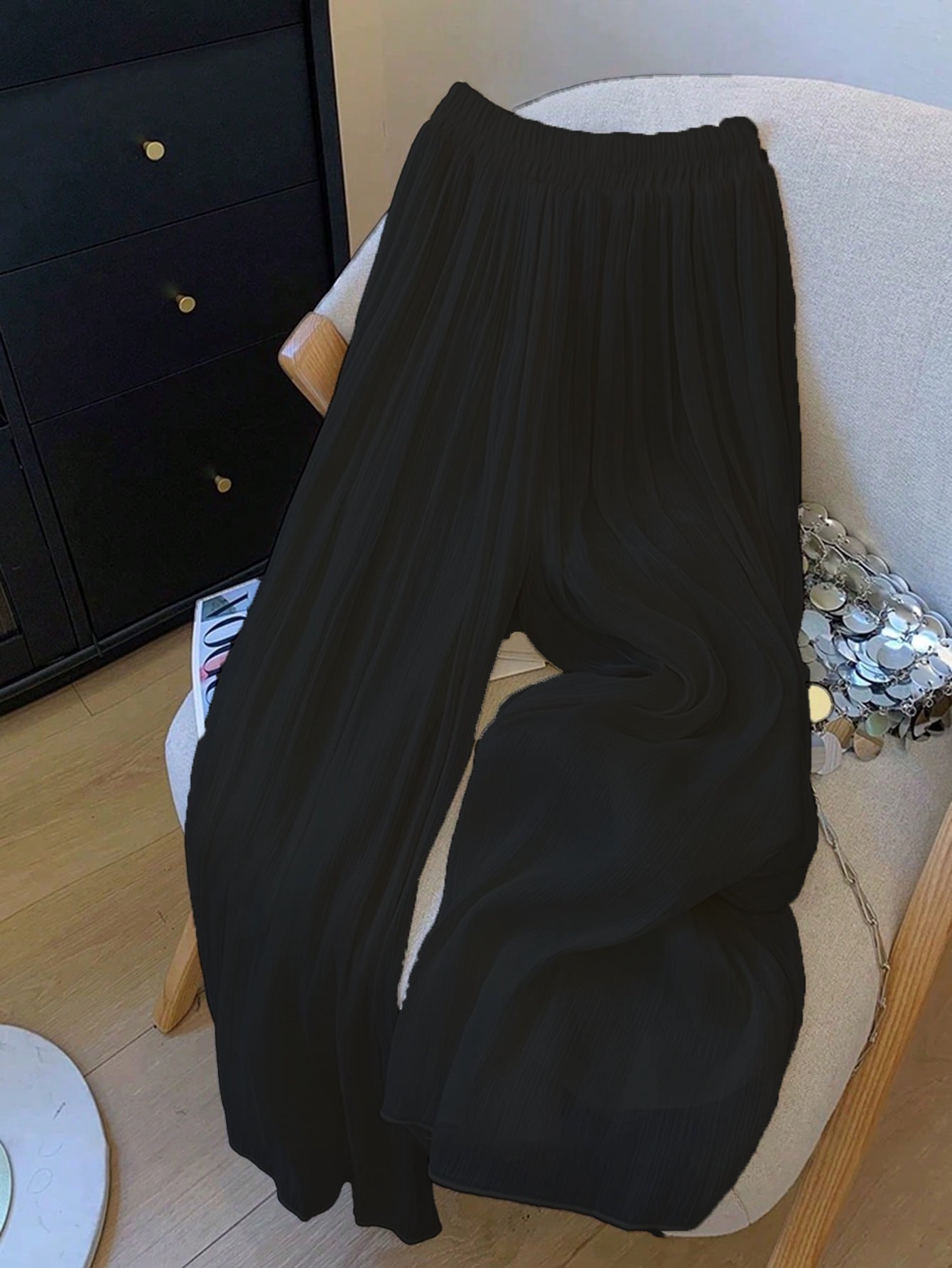 Damer elegante plisserede bukser med elastisk talje Stilla
