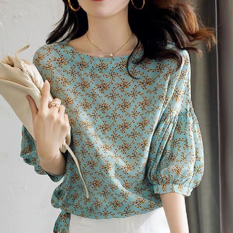 Dame afslappet bluse med puffærmer Stilla