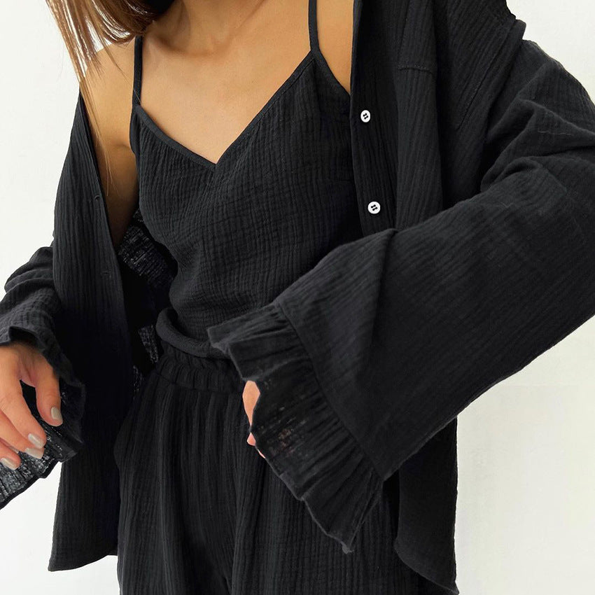 Dame afslappende loungewear-sæt med løstsiddende top og komfortable bukser Stilla