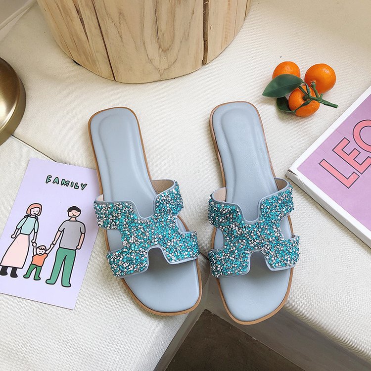 Dame Glamourøse Strand-sandaler med glitrende applikationer Stilla