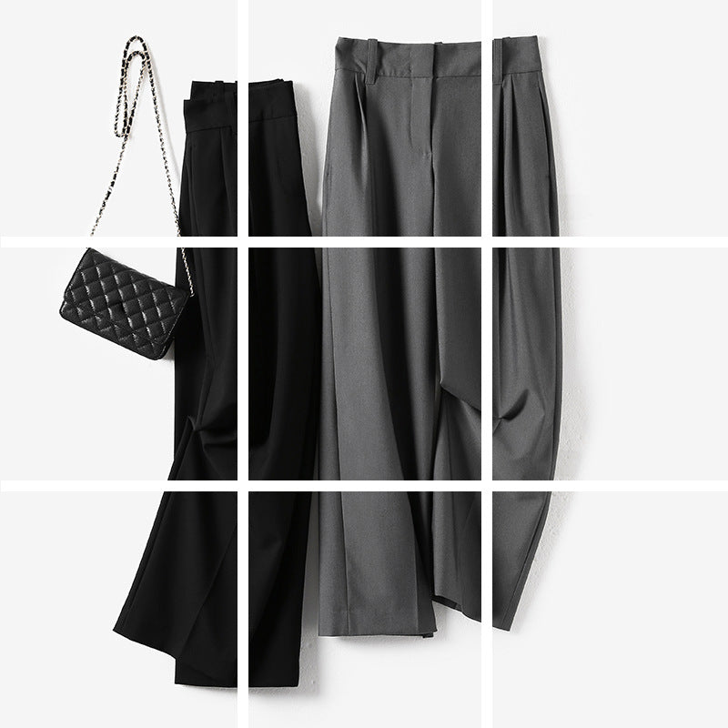 Dame elegant bukser med folder i jakkestil med vidde ben og kvalitetsstof Stilla