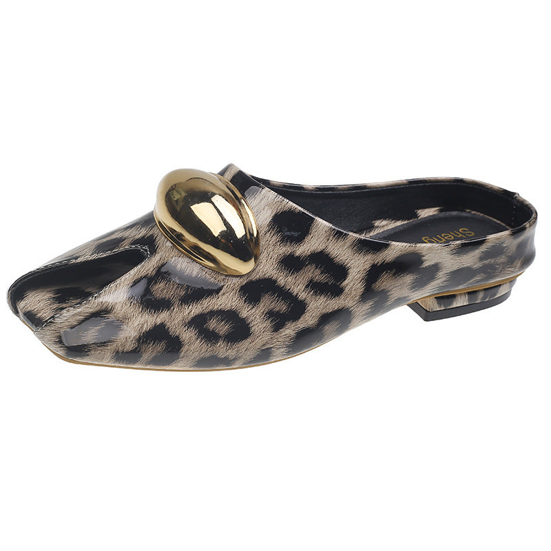 Dame Åbne Tå Slides med dekorativ metallic-accents Stilla