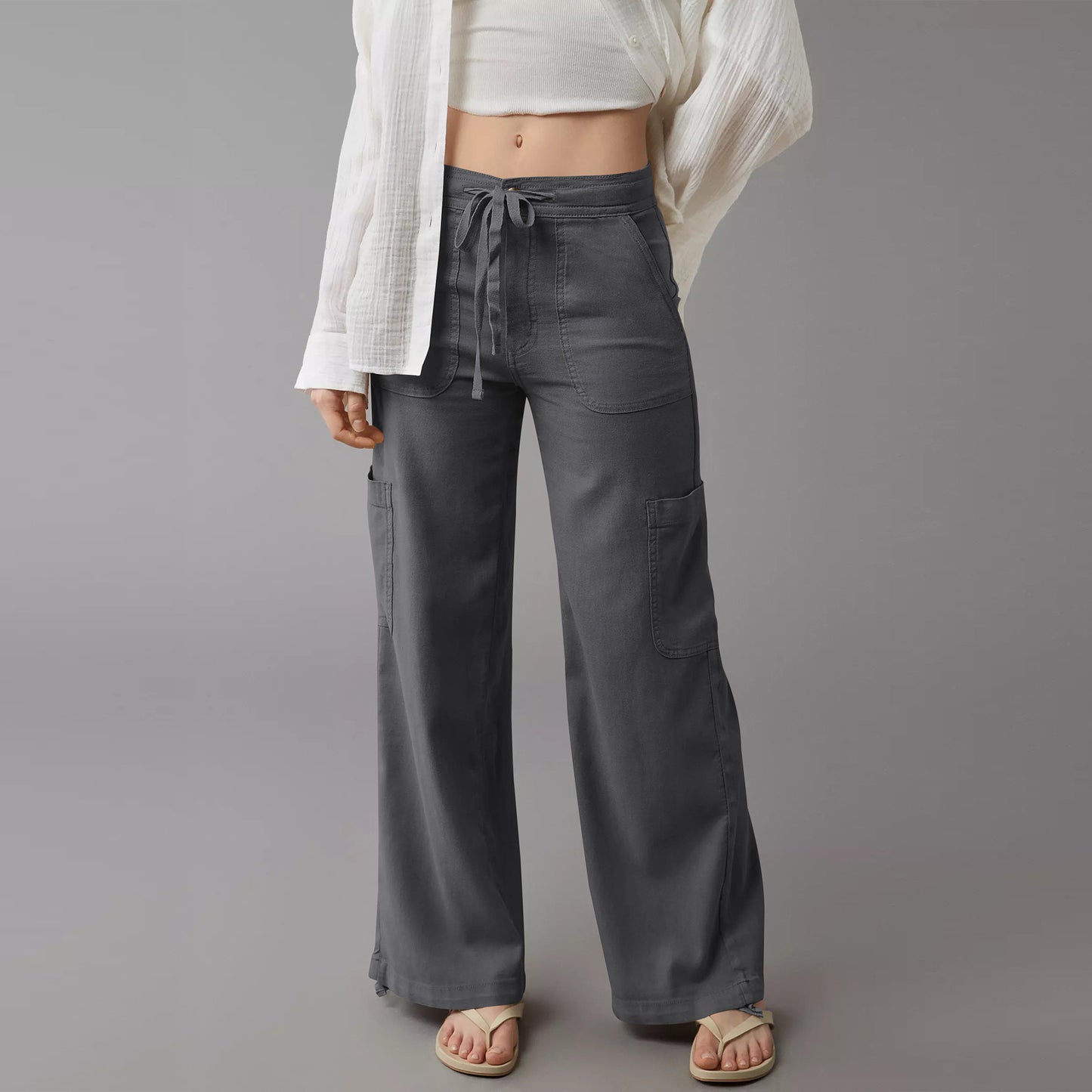Dame afslappet Cargo-bukser med elastisk talje og praktiske sidelommer Stilla