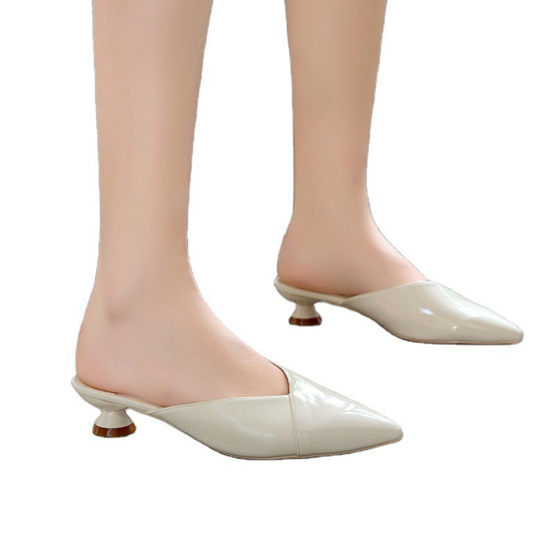 Dame Slingback Mules med spids tåform og trendy blokhæl Stilla