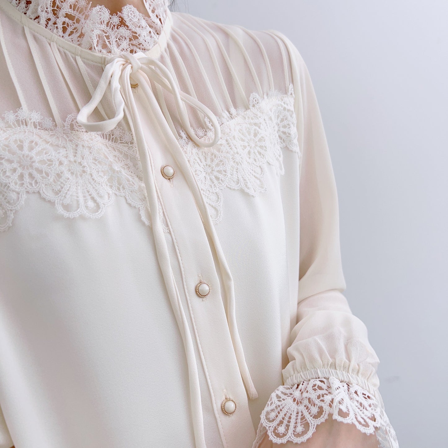 Dame elegant bluse med spids Stilla