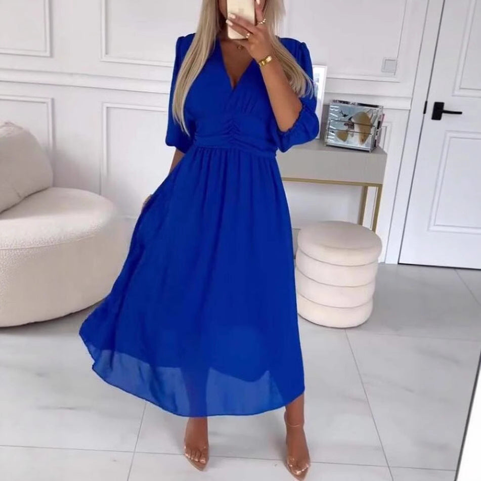 Dame Elegant Chiffon Wrap Kjole Stilla