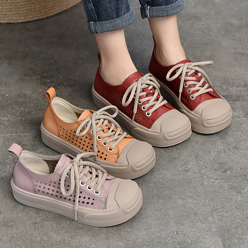 Dame Design-Sneakers med perforeret overdel og polstret indersål Stilla