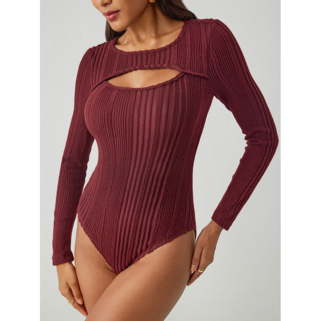 Dame Ribben-Cut-Out Langærmet Bodysuit Stilla