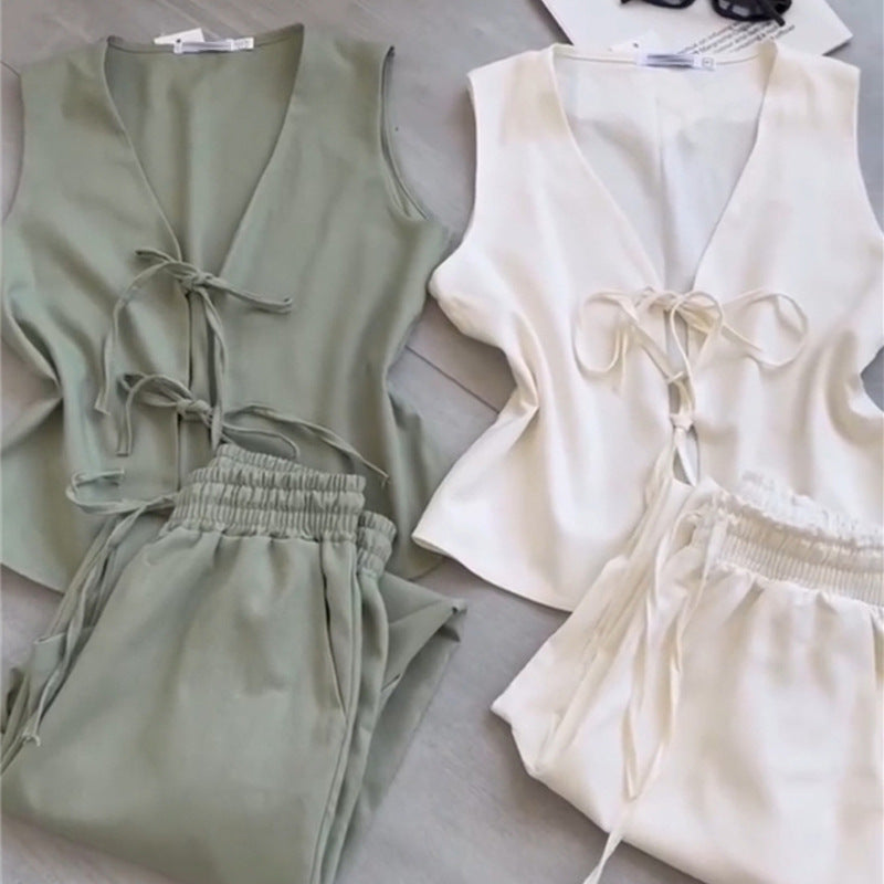 Dame afslappet to-personers jumpsuit med elastisk taljeudsmykning og ærmeløs overdel Stilla