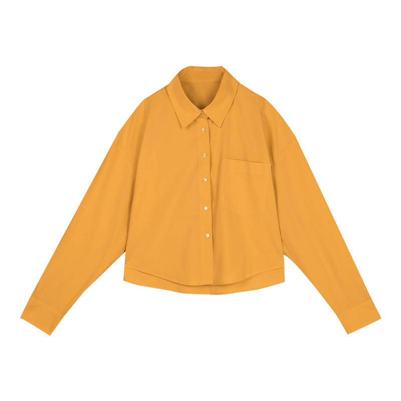 Dame cropped skjorte med moderne snit og praktiske detaljer Stilla