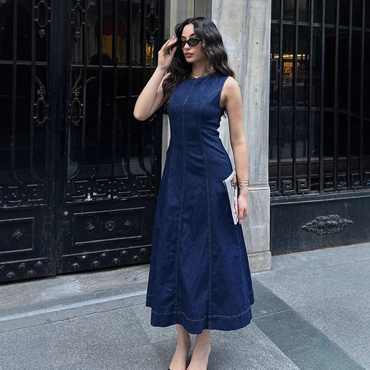 Dame Denim Maxikjole Stilla