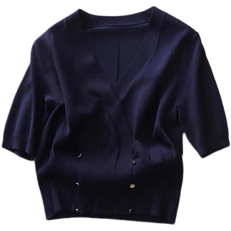 Dame elegant bindetop med høje talje accenter og fine ribstrukturer Stilla