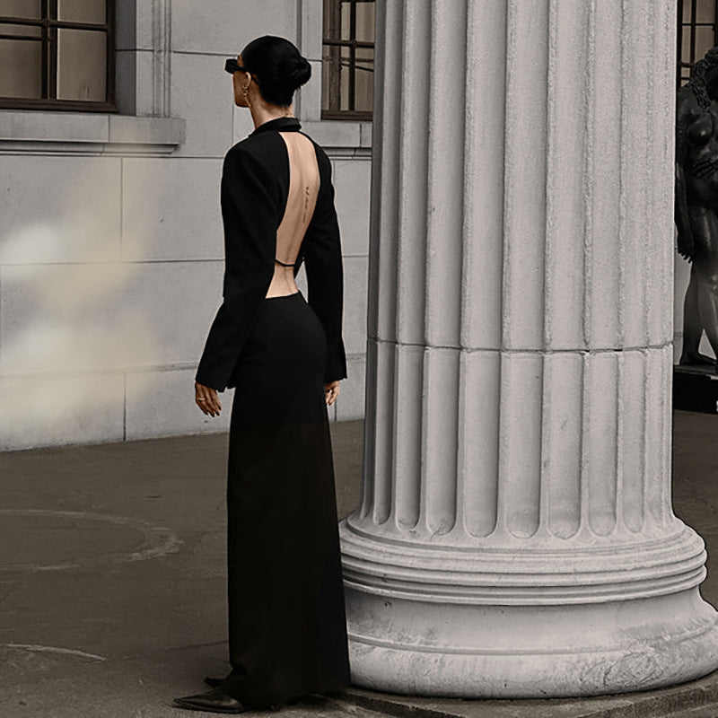 Dame elegant Blazer & Nederdel Sæt med luksuriøs Satin kant Stilla