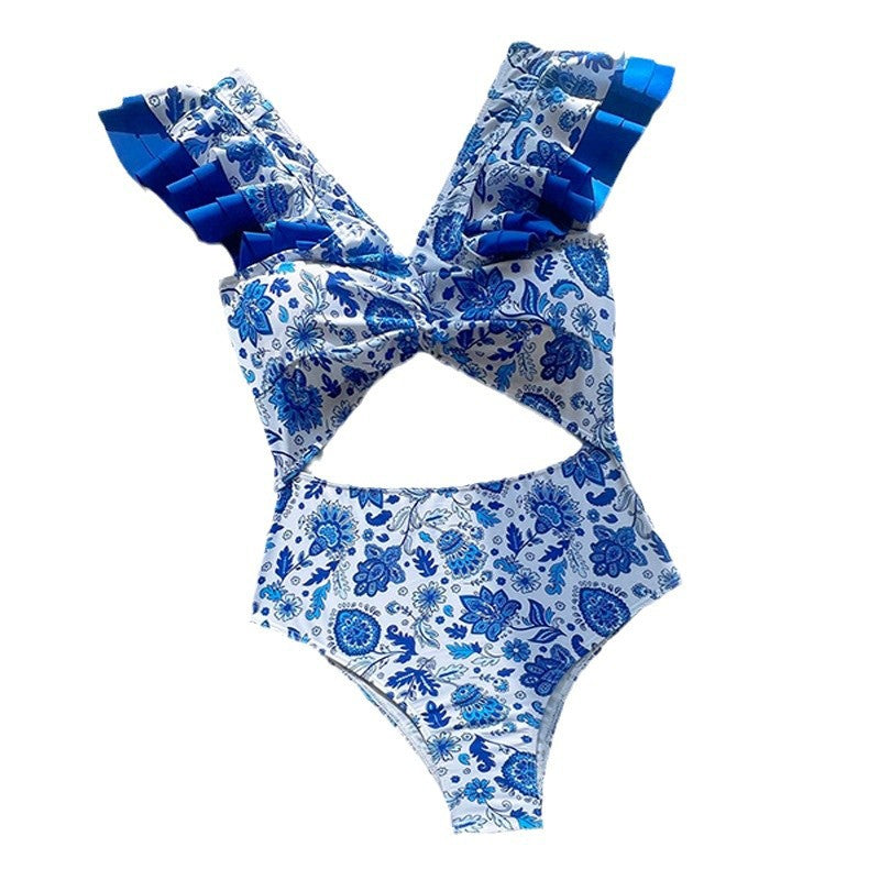 Dame Cut-Out Rynkede Badedragt Stilla