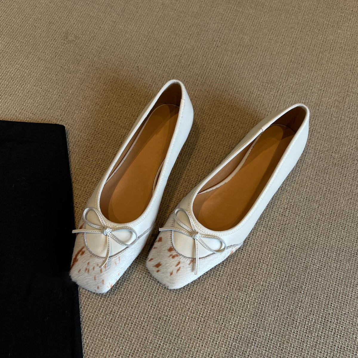 Dame Elegant Ballerina Flats med struktureret sløjfedetalje Stilla