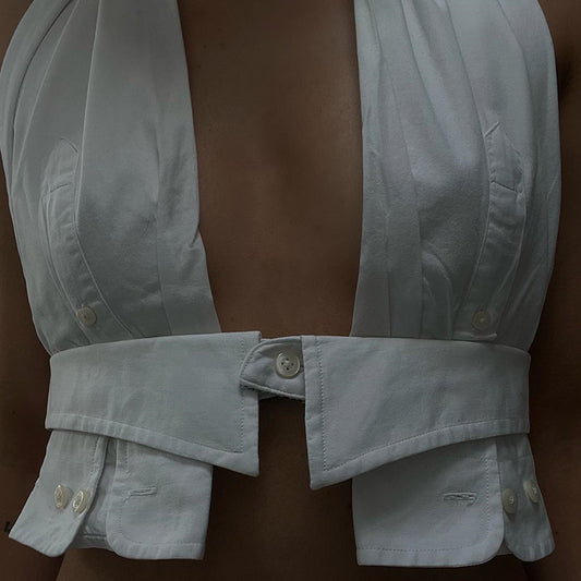 Dame Cropped Top med indpakningsdesign og flot rygudskæring Stilla