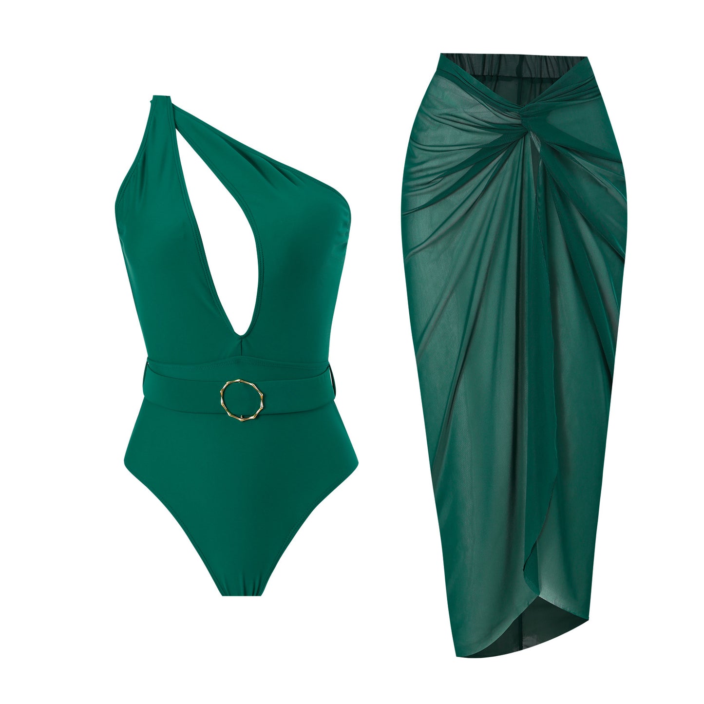 Dame Elegant Enstykke Badedragt med moderne snit og matchende omslagskjørt Stilla