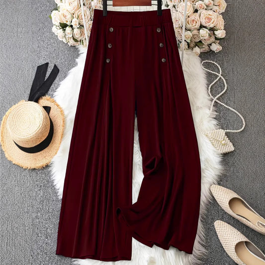 Dame elegant Culotte med knapdetaljer og høj talje Stilla