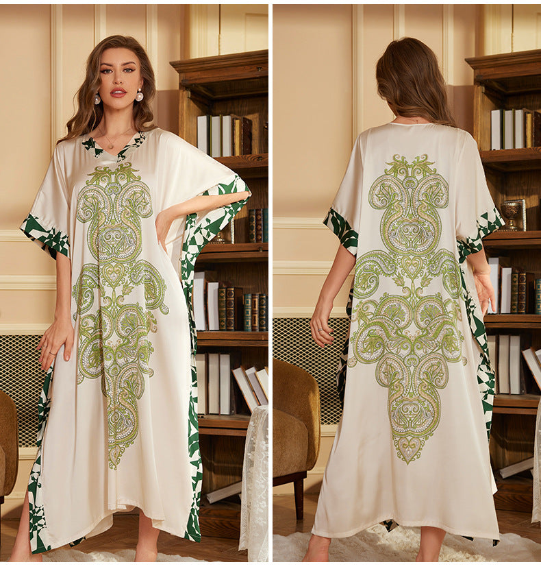 Dame elegant Kimono-Style Strandkaftan med blomstret design Stilla
