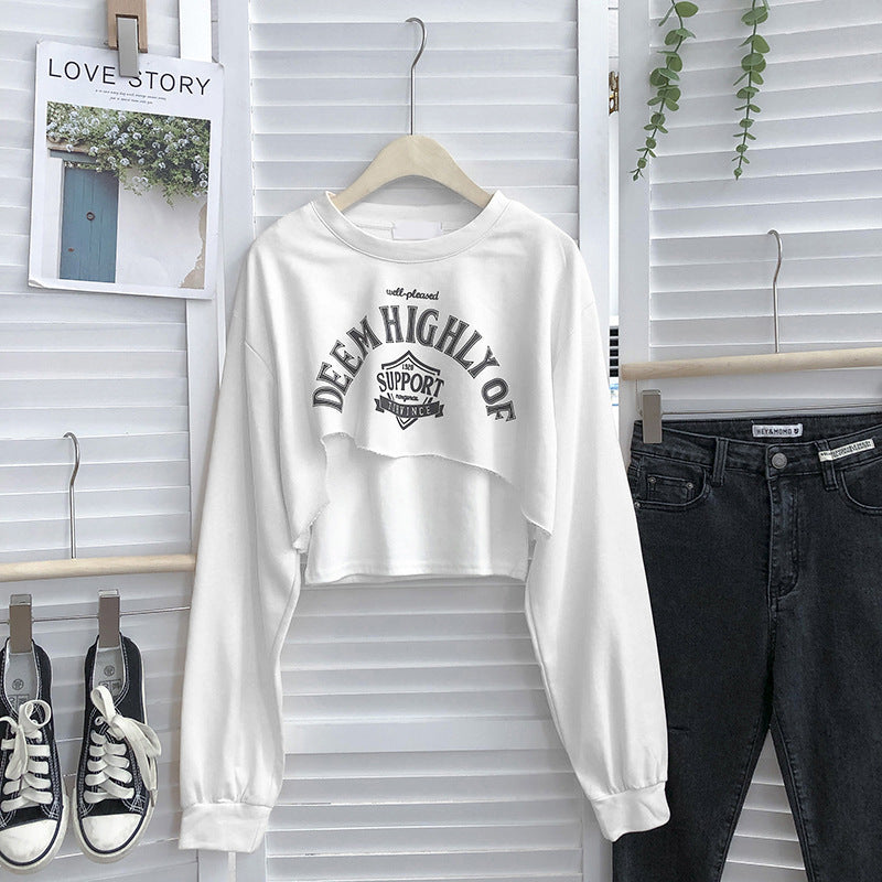 Dame Cropped Graphic Sweatshirt med legende slogan Stilla