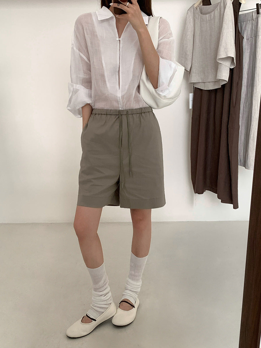 Dame afslappede shorts med elastisk liv og praktiske lommer Stilla