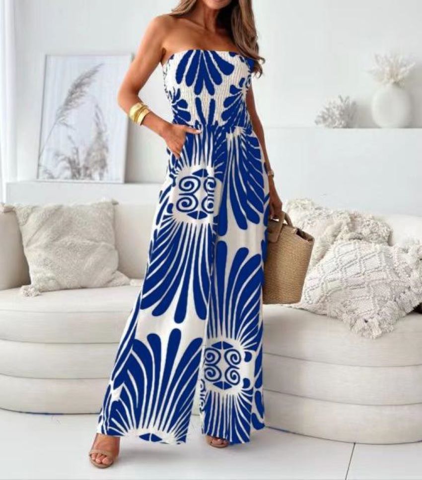 Kvinder Stropløs Bredbenet Jumpsuit Stilla