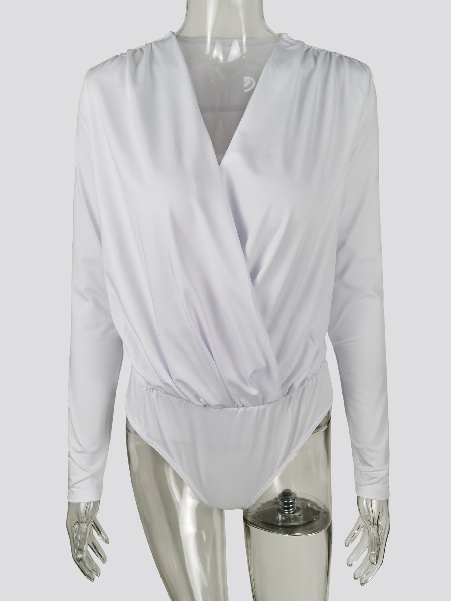 Dame Elegant Bodystocking med V-udskæring og lange ærmer Stilla