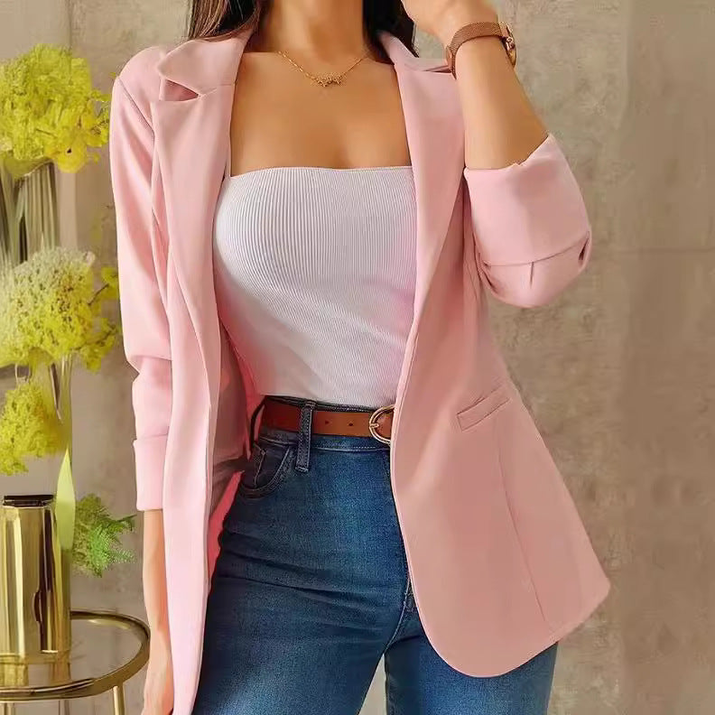 Dame Elegant Blazerjakke med figursyet snit og praktiske lommer Stilla