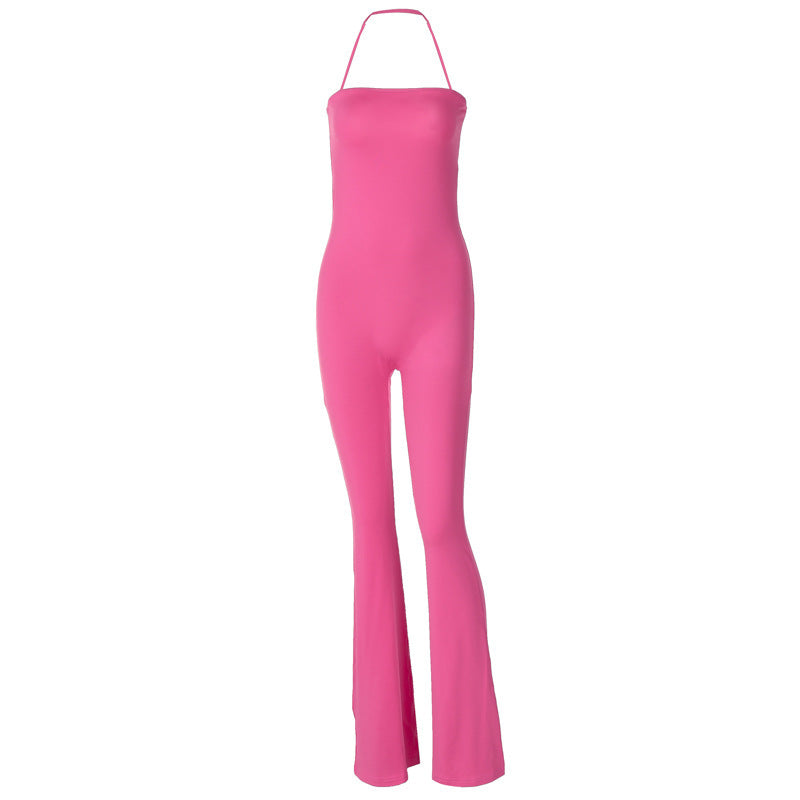 Dame Elegant Langærmet Jumpsuit med smalle stropper og figursyet snit Stilla
