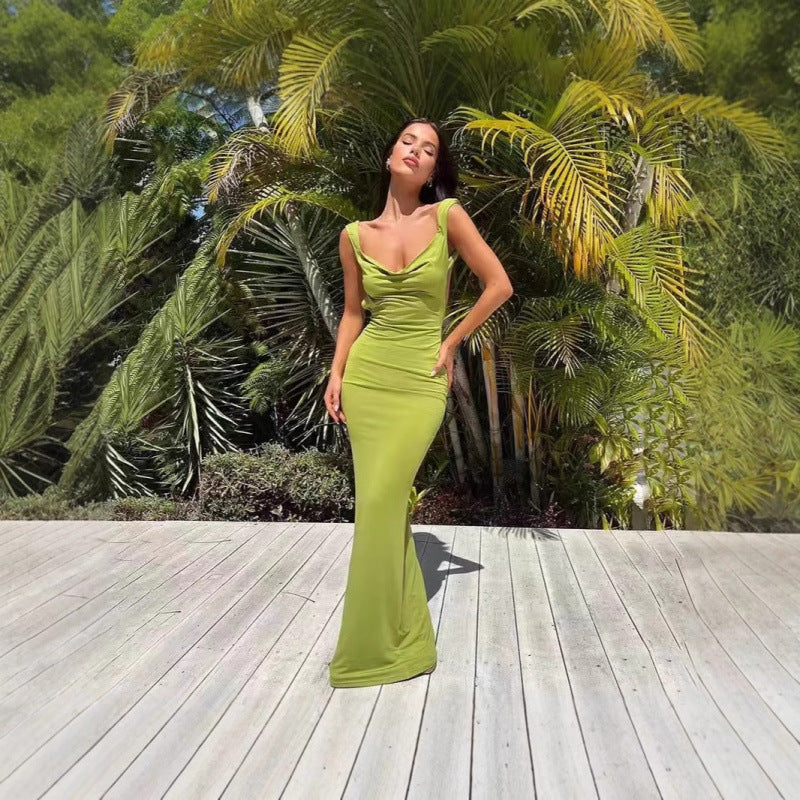 Dame Elegant Body-Conscious Maxi Kjole Stilla