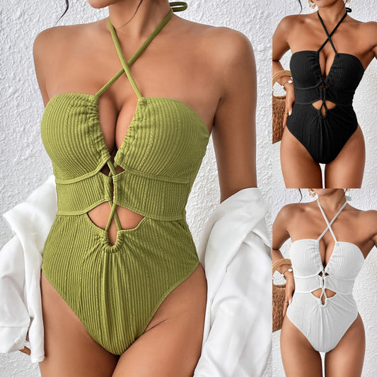 Dame designer heldragt badedragt med raffinerede snøringer Stilla